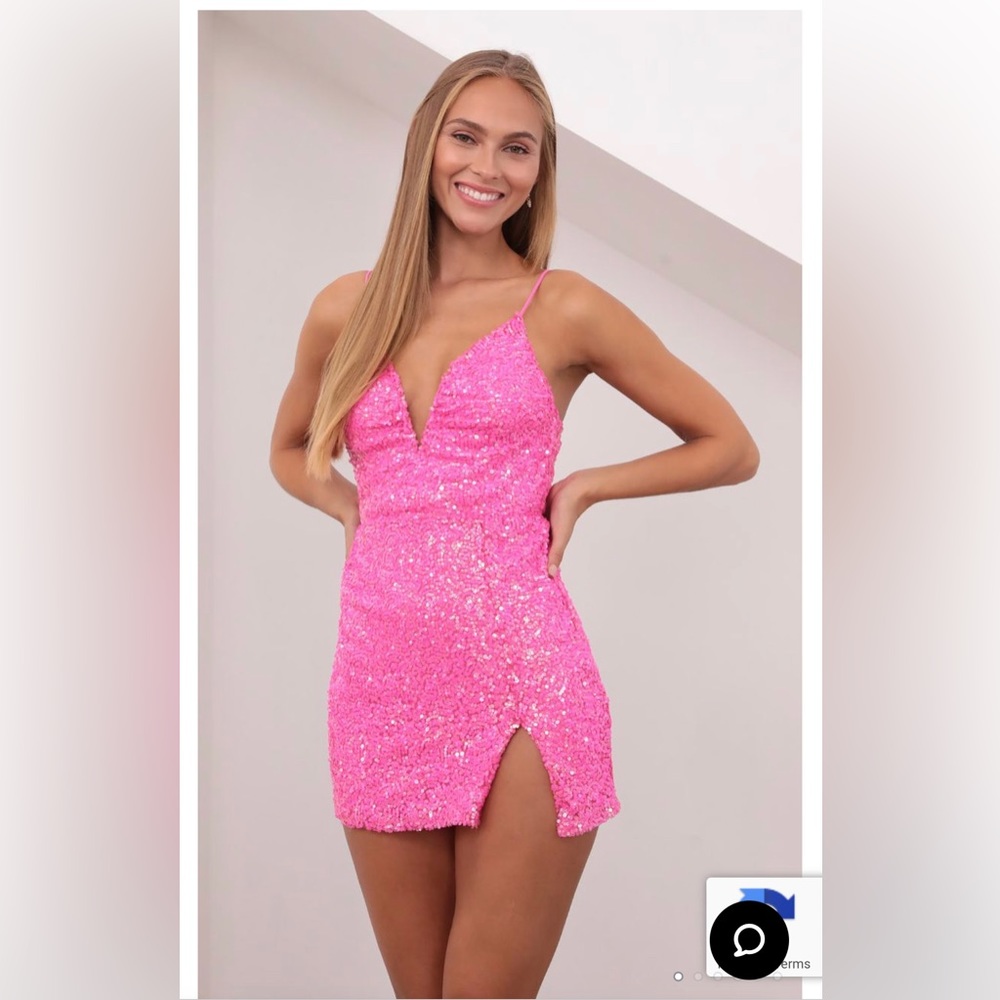 Charlene Sequin Bodycon Dress in Hot Pink sz xs